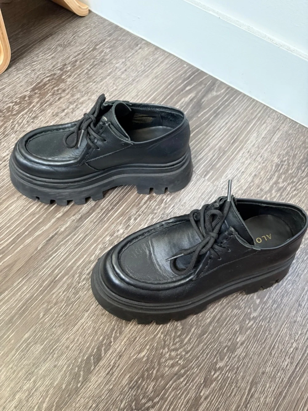Alohas Black Platform Loafers Size 6